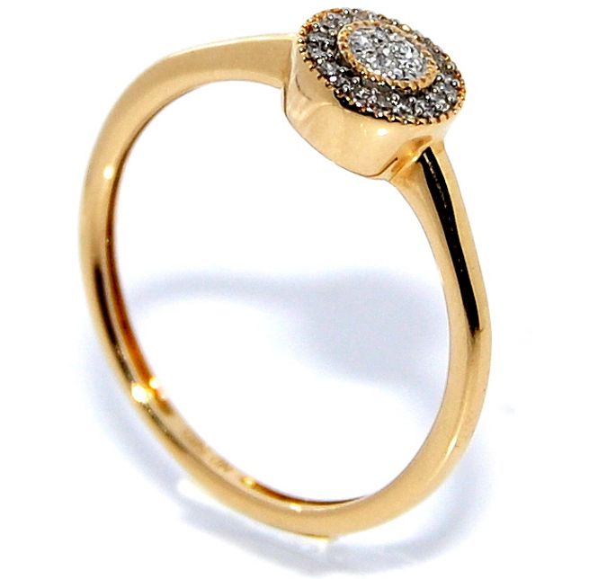Hovedbilde Diamantring i gult gull med diamanter 0.06ct w.si