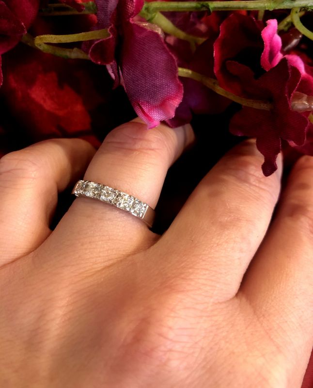 Superdeal! Alliansering 5 diamanter 0.50 carat w.si