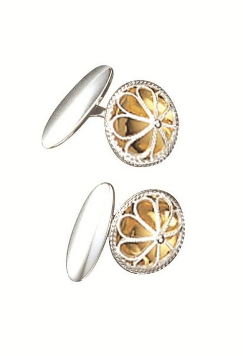 Mansj.knappar, kvit/forgylt artnr: 071500