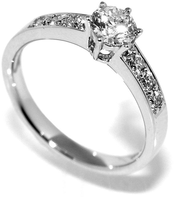 Hovedbilde Forlovelsesring hvitt gull diamanter 0.94ct tw.si