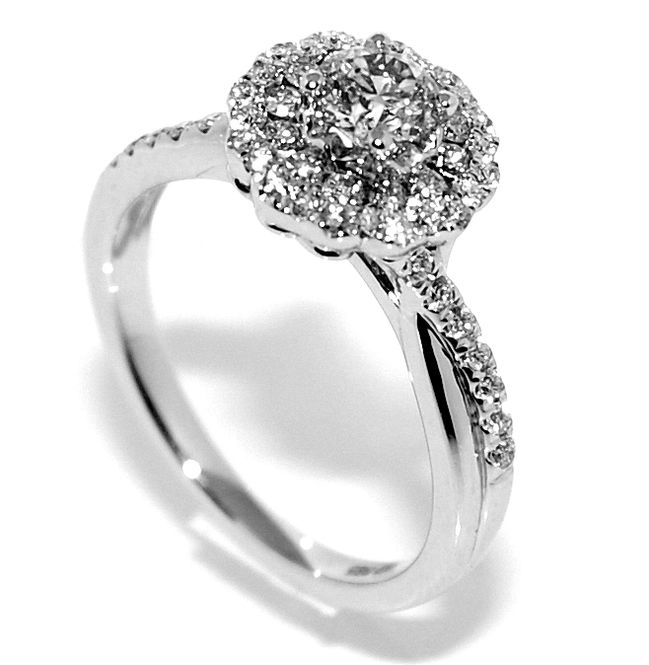Hovedbilde Diamantring i hvitt gull med diamanter 0.92ct ...
