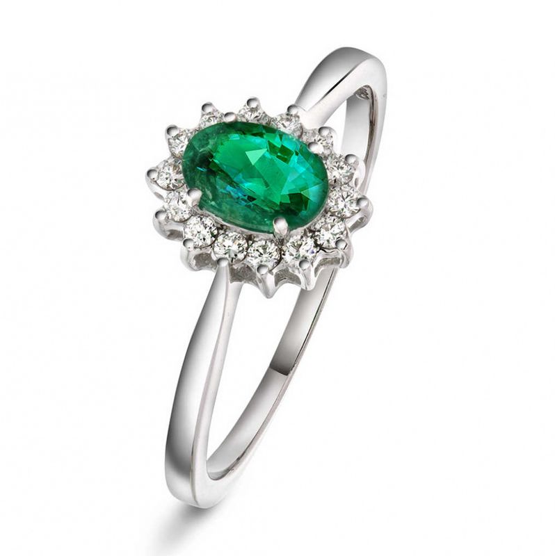 Diamantring i hvitt gull med diamanter 0.24ct tw.si