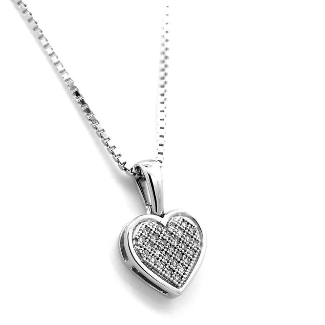 Hovedbilde SuperDeal! Diamantsmykke / Diamanthjerte 0.09 ...