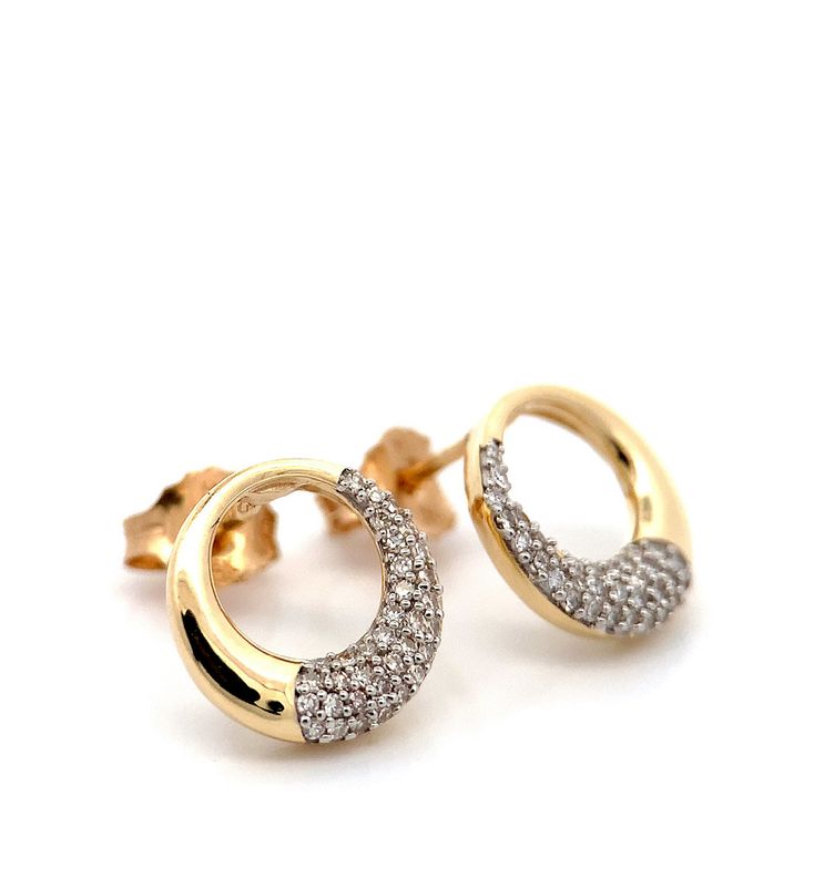Diamantøredobber Circles med diamanter 0.16 ct w.si