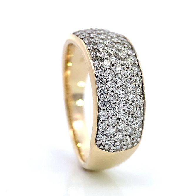 Hovedbilde Diamantring Pavè design i gult gull 1 carat tw.si