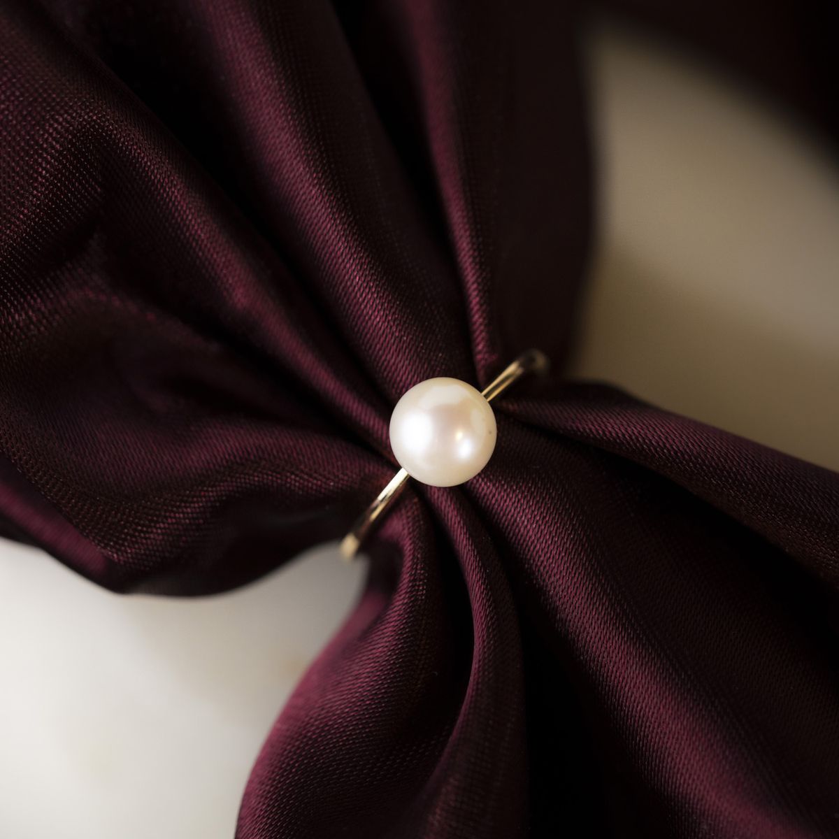 Perlering Pan Jewelry i gult gull