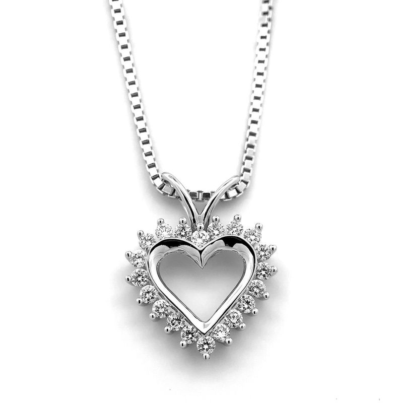 SuperDeal! Diamanthjerte - Diamantsmykke 0.50 carat w.si
